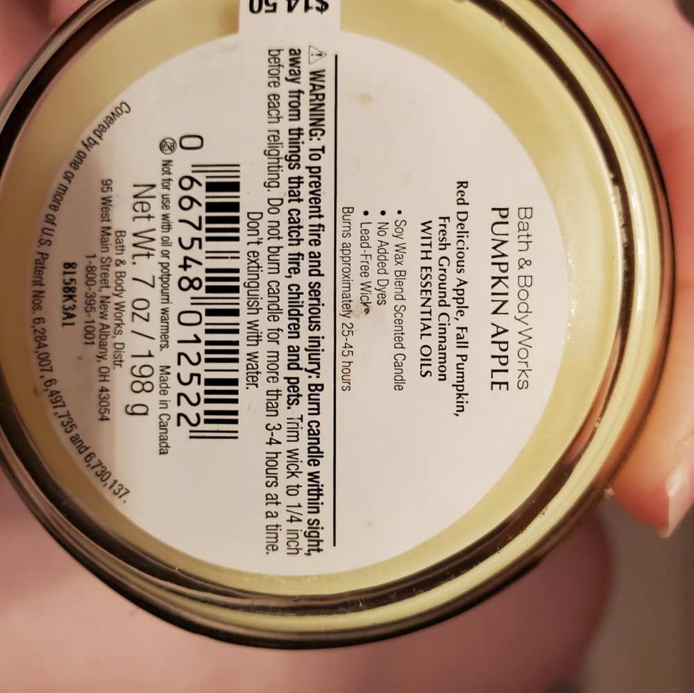 🍁🍂Bath & Body Works Single Wick Candle🍁🍂( Pumpkin Apple ) - Picture 3 of 5